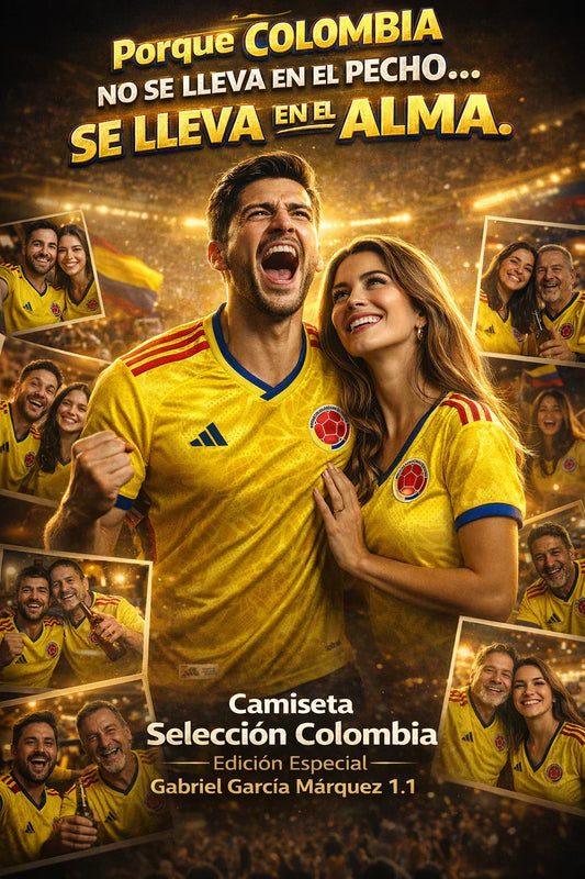 🔥 Camiseta Premium Selección Colombia - Edición Especial Gabriel García Márquez 🔥Solo hoy 50% OFF.